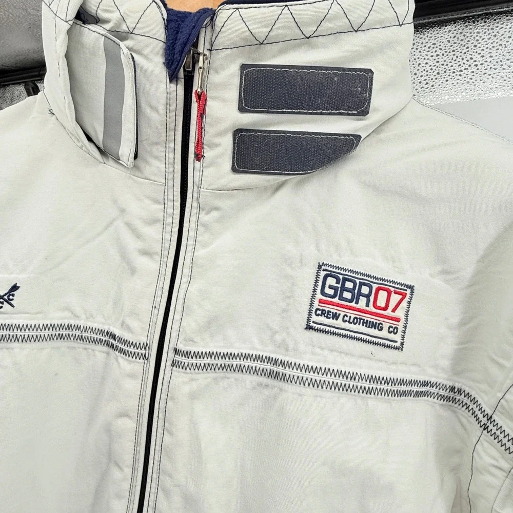 Crew Clothing Co GBR07 Jacket Mens Size M‎ White Full Zip Outerwear